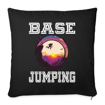 Base Jumping für einen Base Jumper - Sofakissenbezug 45 x 45 cm - Schwarz - Vorne