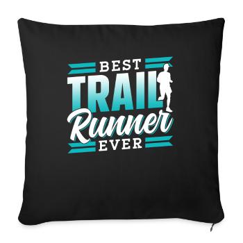 Meilleur coureur de trail de tous les temps Trail Run - Housse de coussin décorative 45 x 45 cm - noir - Devant