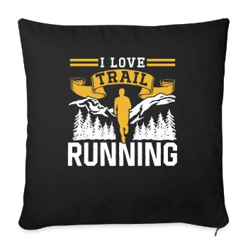 I Love Trail Running Racing Runner Trail Running - Sofa pillowcase 17,3'' x 17,3'' (45 x 45 cm) - black - Front