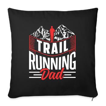 Trail Running Papa Runner Trail Running Race - Sofa pillowcase 17,3'' x 17,3'' (45 x 45 cm) - black - Front