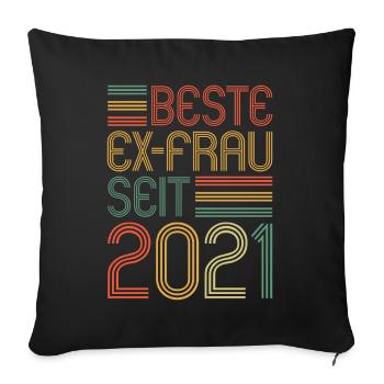 Weltbeste Ex-Frau seit 2021 Scheidungs - Sofakissenbezug 45 x 45 cm - Schwarz - Vorne