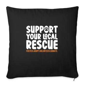 Animal Rescue - Sofa pillowcase 17,3'' x 17,3'' (45 x 45 cm) - black - Front
