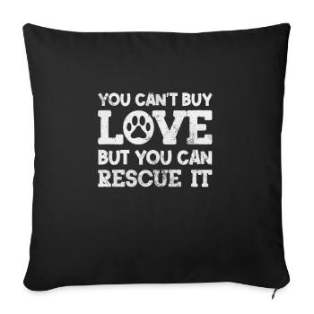 Animal Rescue Animal Rights Animal Love Pet Gift - Housse de coussin décorative 45 x 45 cm - noir - Devant