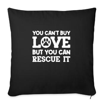 Sauvetage d’animaux - Housse de coussin décorative 45 x 45 cm - noir - Devant