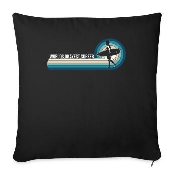 Funny Worlds Okayest Surfer Surfing - Sofa pillowcase 17,3'' x 17,3'' (45 x 45 cm) - black - Front