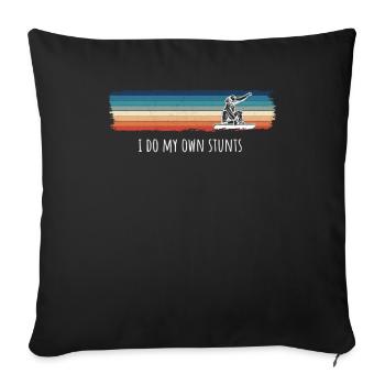 Je fais mes propres cascades snowboard en descente - Housse de coussin décorative 45 x 45 cm - noir - Devant