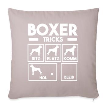 Hund Boxer - Sofakissenbezug 45 x 45 cm - helles Taupe - Vorne