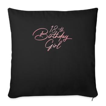 Geburtstagsparty zum 18. Geburtstag für - Sofakissenbezug 45 x 45 cm - Schwarz - Vorne