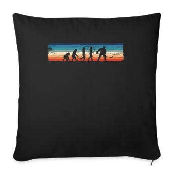 Evolution of Ice Hockey – Retro - Sofa pillowcase 17,3'' x 17,3'' (45 x 45 cm) - black - Front
