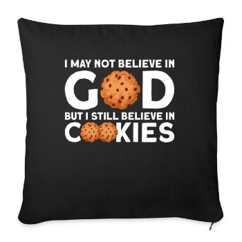 Athéisme athée Cookies Noël - Housse de coussin décorative 45 x 45 cm - noir - Devant