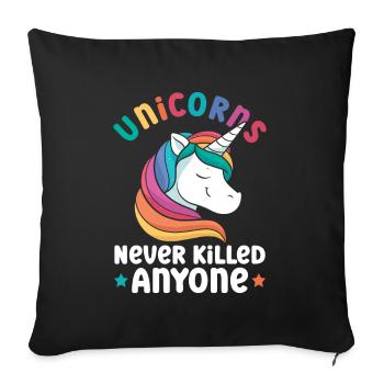 Licornes Athéisme athée Anti Église - Housse de coussin décorative 45 x 45 cm - noir - Devant