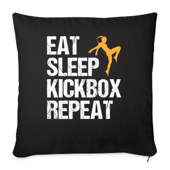 Kickboxen Spruch Kickboxerin Geschenk Damen - Sofakissenbezug 45 x 45 cm - Schwarz - Vorne