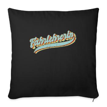 Fahrschule Vintage Fahrlehrerin - Sofakissenbezug 45 x 45 cm - Schwarz - Vorne