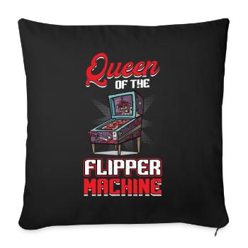 La Reine de la Flipper Machine - Pinball - Housse de coussin décorative 45 x 45 cm - noir - Devant