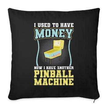 J’ai un autre flipper - Pinball - Housse de coussin décorative 45 x 45 cm - noir - Devant