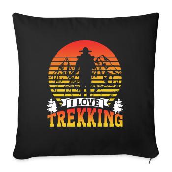 J’adore le trekking randonneurs - Housse de coussin décorative 45 x 45 cm - noir - Devant