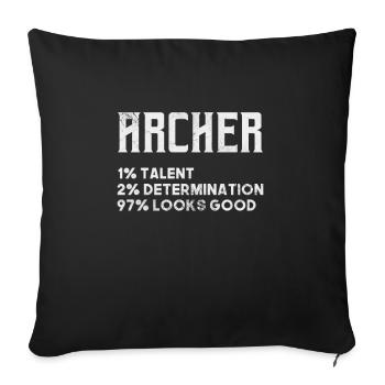 Bogenschiessen Bogenschütze Bogen Pfeil Geschenk - Sofakissenbezug 45 x 45 cm - Schwarz - Vorne