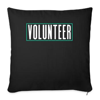 Volontariat volontaire Volontaire - Housse de coussin décorative 45 x 45 cm - noir - Devant