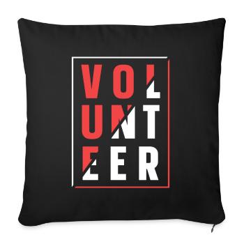 Volontariat volontaire - Housse de coussin décorative 45 x 45 cm - noir - Devant