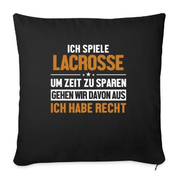 Lacrossespieler hat immer Recht Polocrosse - Sofakissenbezug 45 x 45 cm - Schwarz - Vorne