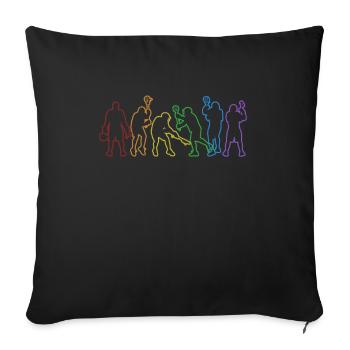 Lacrosse LGBT Rainbow Lax Player Polocrosse - Sofa pillowcase 17,3'' x 17,3'' (45 x 45 cm) - black - Front
