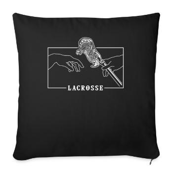 Michelangelo Création d’Adam Lacrosse Lax - Housse de coussin décorative 45 x 45 cm - noir - Devant
