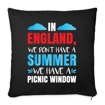 In England We Don't Have Summer - Sofa pillowcase 17,3'' x 17,3'' (45 x 45 cm) - black - Front