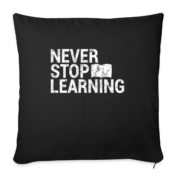 Learn to read saying - Sofa pillowcase 17,3'' x 17,3'' (45 x 45 cm) - black - Front