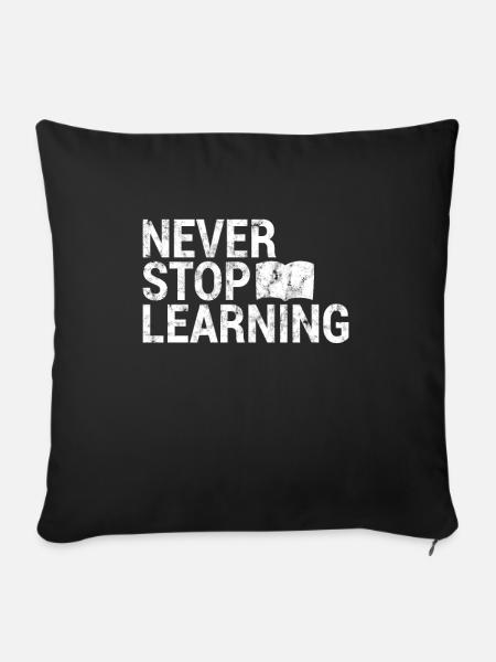 Lernen Lesen Spruch - Sofakissenbezug 45 x 45 cm - Schwarz