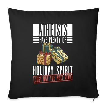 Athéisme athée Anti Église Noël - Housse de coussin décorative 45 x 45 cm - noir - Devant