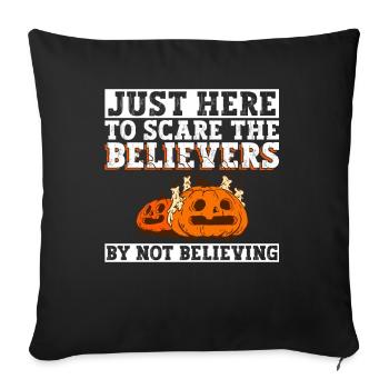 Athéisme athée Anti Église Halloween - Housse de coussin décorative 45 x 45 cm - noir - Devant