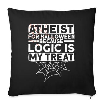 Logique athée Athéisme Anti Église Halloween - Housse de coussin décorative 45 x 45 cm - noir - Devant