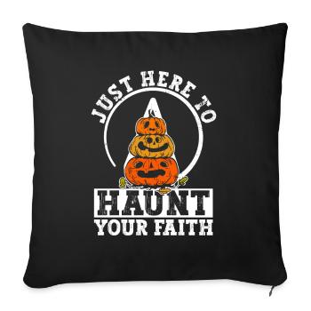 Athéisme athée Anti Église Halloween - Housse de coussin décorative 45 x 45 cm - noir - Devant