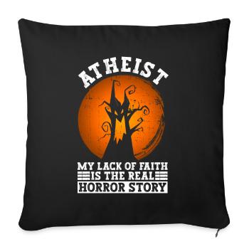 Athéisme athée Anti Église Halloween - Housse de coussin décorative 45 x 45 cm - noir - Devant