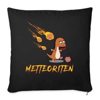 Mettbrötchen Hackfleisch Meteorit Mett - Sofakissenbezug 45 x 45 cm - Schwarz - Vorne