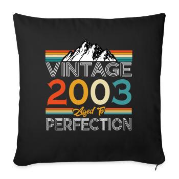 Born 2003 20 years birthday - Sofa pillowcase 17,3'' x 17,3'' (45 x 45 cm) - black - Front