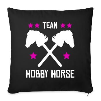 Hobby Horse Team Hobby Horsing - Housse de coussin décorative 45 x 45 cm - noir - Devant