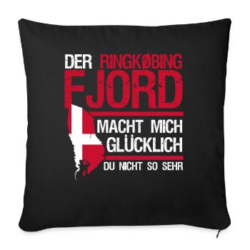 Ringkøbing Urlaub Flagge Dänemark - Sofakissenbezug 45 x 45 cm - Schwarz - Vorne