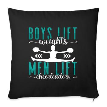 Cheerleading Garçons Soulever des poids Hommes Soulever des encouragements - Housse de coussin décorative 45 x 45 cm - noir - Devant