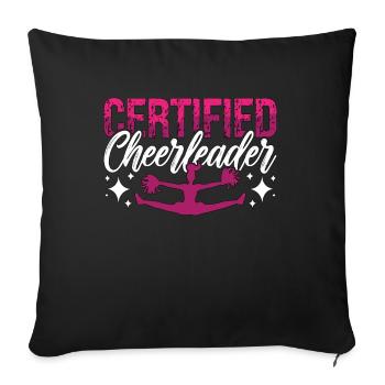 Cheerleading Certified Cheerleader Cheering Dancer - Housse de coussin décorative 45 x 45 cm - noir - Devant