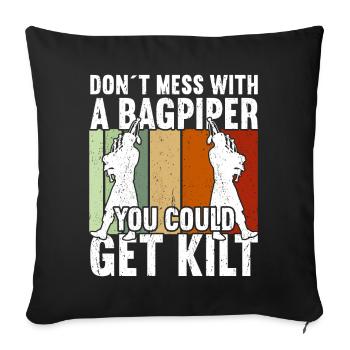 Bagpipe Bagpiper Bagpipes - Sofa pillowcase 17,3'' x 17,3'' (45 x 45 cm) - black - Front