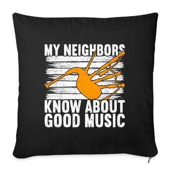 Bagpipe Player Bagpipes Bagpiper - Sofa pillowcase 17,3'' x 17,3'' (45 x 45 cm) - black - Front
