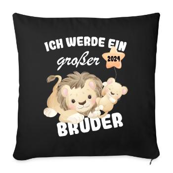 Ich Werde Großer Bruder 2024 - Sofakissenbezug 45 x 45 cm - Schwarz - Vorne