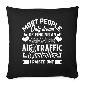 Air Traffic Controller Air Traffic Controller Mom - Sofa pillowcase 17,3'' x 17,3'' (45 x 45 cm) - black - Front