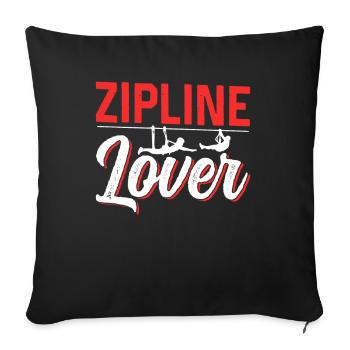 Amateurs de tyrolienne Tyrolienne Tyrolienne Sports - Housse de coussin décorative 45 x 45 cm - noir - Devant