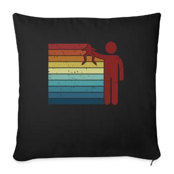 Retro Toad Tadpole Tree Frog Frog Catcher - Sofa pillowcase 17,3'' x 17,3'' (45 x 45 cm) - black - Front
