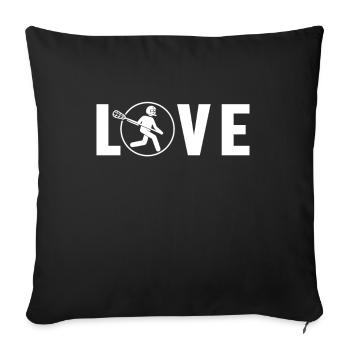 Lacrosse Love Intercrosse Lax Spieler Polocrosse - Sofakissenbezug 45 x 45 cm - Schwarz - Vorne