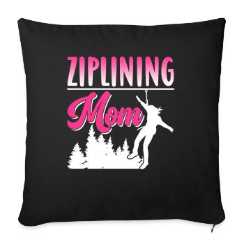 Tyrolienne Maman Dictons Tyrolienne Sport Tyrolienne - Housse de coussin décorative 45 x 45 cm - noir - Devant