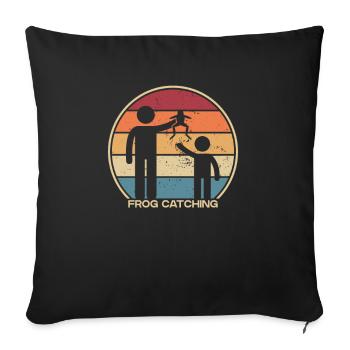 Frog Catching Tree Frog Toad Tadpole Frog - Sofa pillowcase 17,3'' x 17,3'' (45 x 45 cm) - black - Front