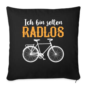 Ich Bin Selten Radlos Fahrrad - Sofakissenbezug 45 x 45 cm - Schwarz - Vorne
